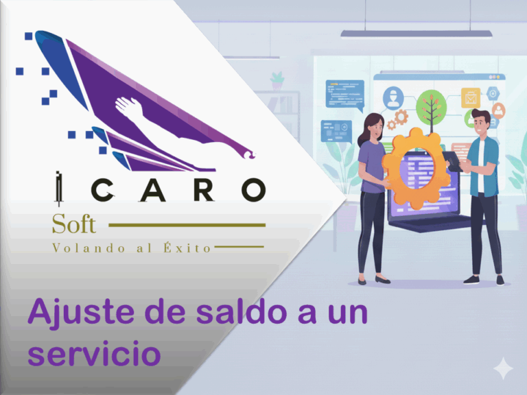 Ajuste de saldo a un servicio en Icarosoft