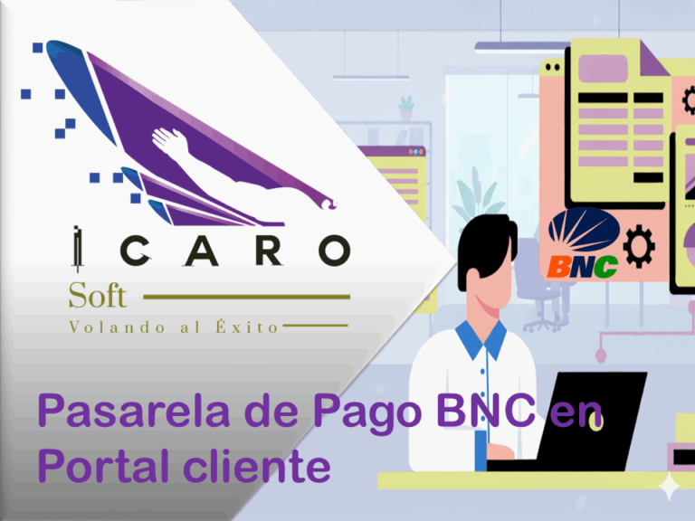 Pasarela de pago BNC en Portal cliente de ICAROSoft